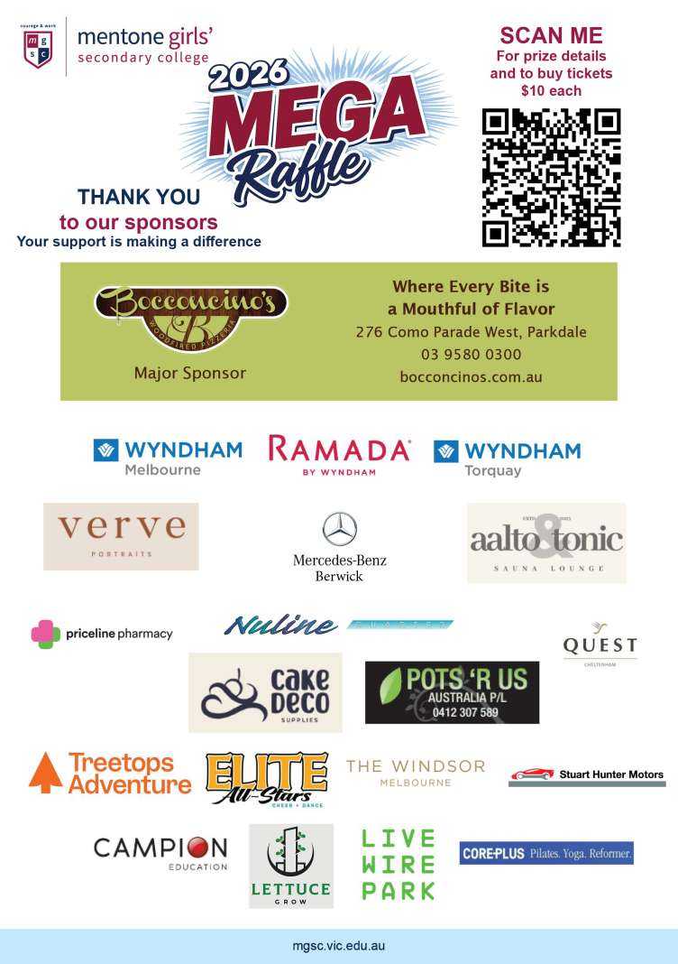 MEGA raffle donors