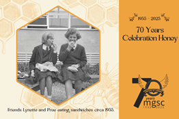 70 Years celebration honey label